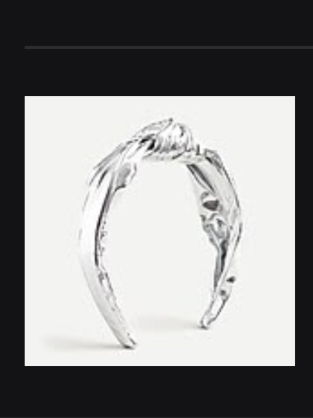 Crewcuts silver metallic knot headband